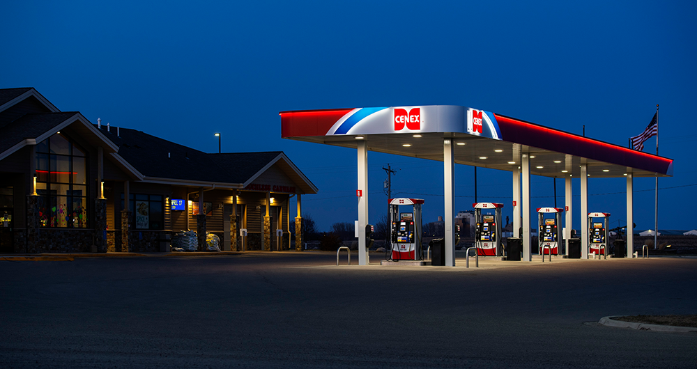 Cenex gas station at night