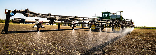 Sprayer in a field